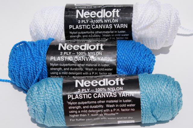 photo of Needloft nylon yarn for plastic canvas, large lot full skeins many colors #5