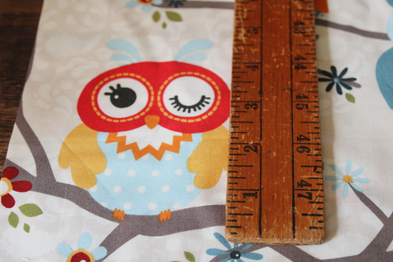 photo of Nested Owls Adorn It retro print modern cotton quilting fabric, mod owl design #6