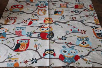 catalog photo of Nested Owls Adorn It retro print modern cotton quilting fabric, mod owl design