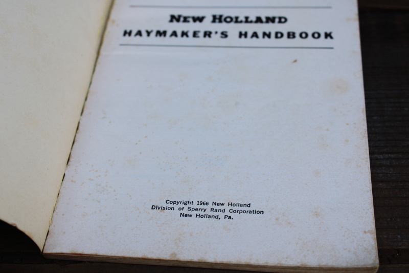 photo of New Holland farm equipment agricultural guide & catalog Haymaker handbook 1960s vintage  #2