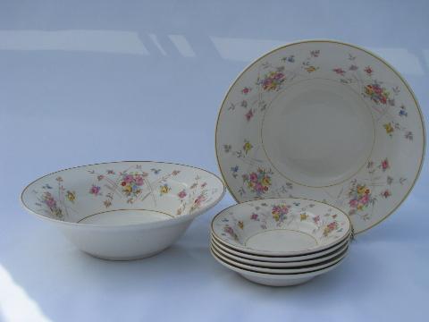 photo of New Princess tiny flowers pattern, vintage American Limoges china, bowls lot #1