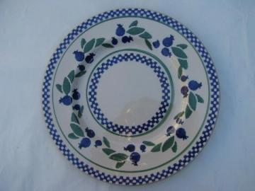 catalog photo of Nicholas Mosse - Ireland, blueberry plate, Irish yellow ware pottery