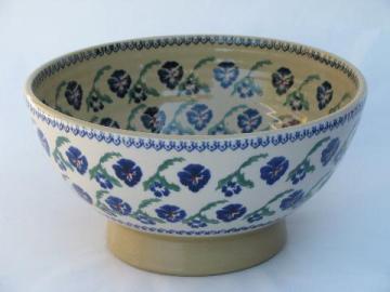 catalog photo of Nicholas Mosse - Ireland, large pansy bowl, Irish yellow ware pottery
