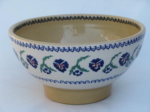 photo of Nicholas Mosse - Ireland, pansy pattern bowl, Irish yellow ware pottery #1