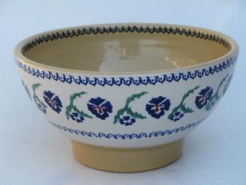 catalog photo of Nicholas Mosse - Ireland, pansy pattern bowl, Irish yellow ware pottery