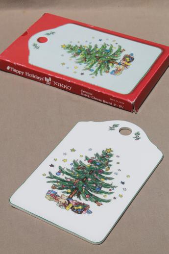 photo of Nikko Happy Holidays china cheese board,& Christmas tree pattern cheese server  #1