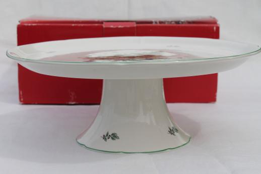 photo of Nikko Happy Holidays china pedestal cake plate, Christmas tree pattern cake stand #6