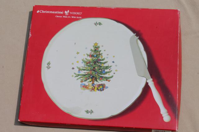 photo of Nikko Japan Christmastime Christmas tree cheese plate & server knife set #7