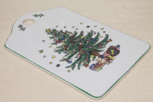 photo of Nikko Japan Happy Holidays Christmas tree china cheese & cracker board #1