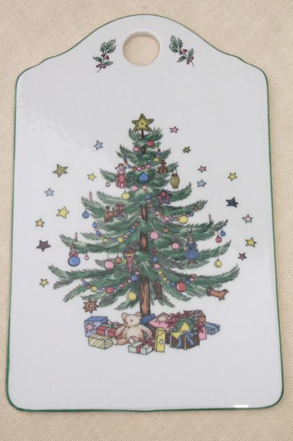 photo of Nikko Japan Happy Holidays Christmas tree china cheese & cracker board #2