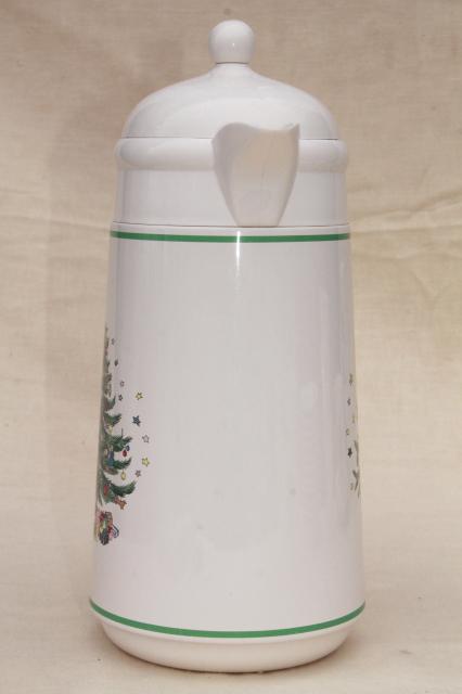 photo of Nikko Japan Happy Holidays Christmas tree plastic thermos insulated carafe pitcher #6