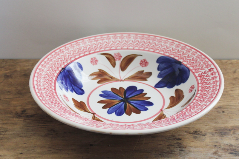 photo of Nimy Belgium Imperiale Royale ceramic bowl, vintage hand painted pottery #1