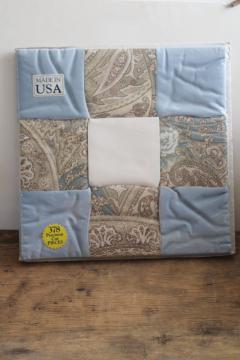 catalog photo of Nine patch quilt top kit, pre-cut pieces for patchwork blocks w/ instructions