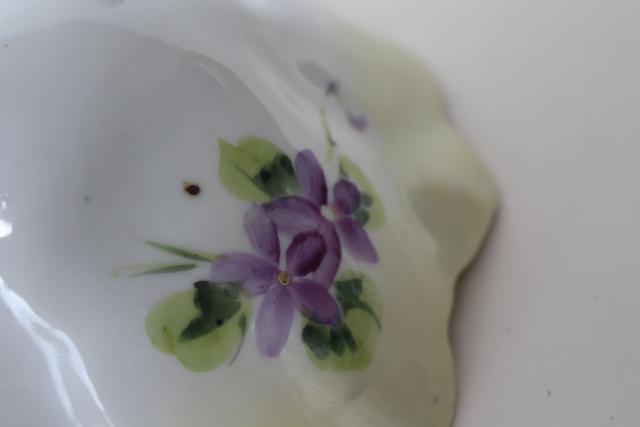 photo of Nippon vintage Japan hand painted china bowl, gold moriage & violets floral #3