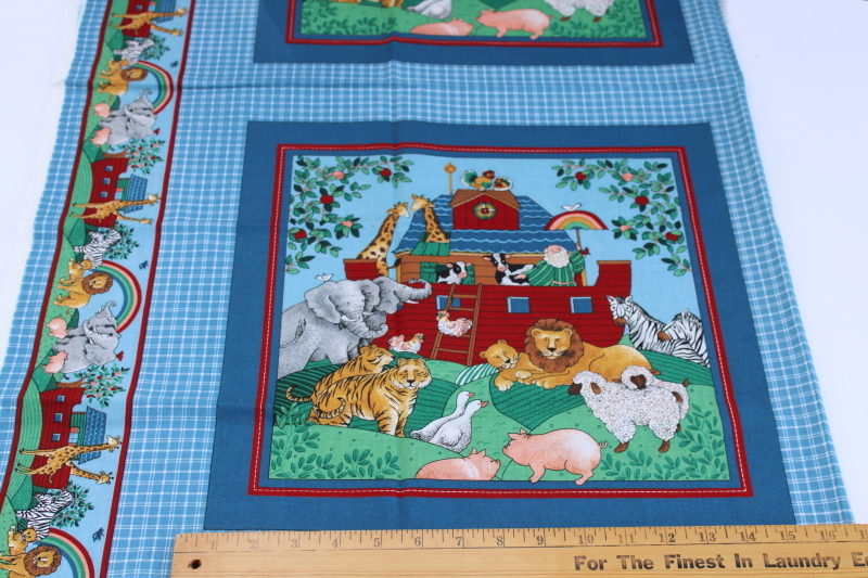 photo of Noah's ark prints 1990s vintage fabric, small print and large blocks panel VIP Cranston #3