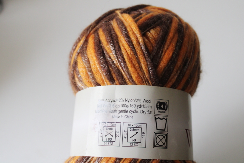 photo of Nob Hill Yarns Winding Path thick & thin i-cord tube knit novelty yarn fall colors  #2