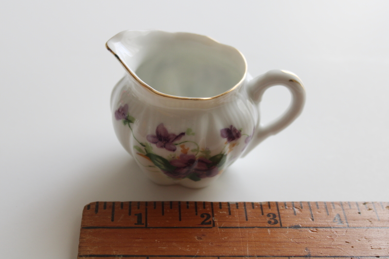 photo of Norcrest Japan vintage Sweet Violets individual creamer or mini pitcher vase #1