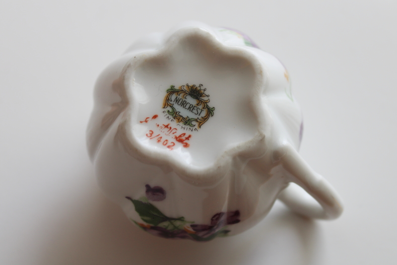 photo of Norcrest Japan vintage Sweet Violets individual creamer or mini pitcher vase #2