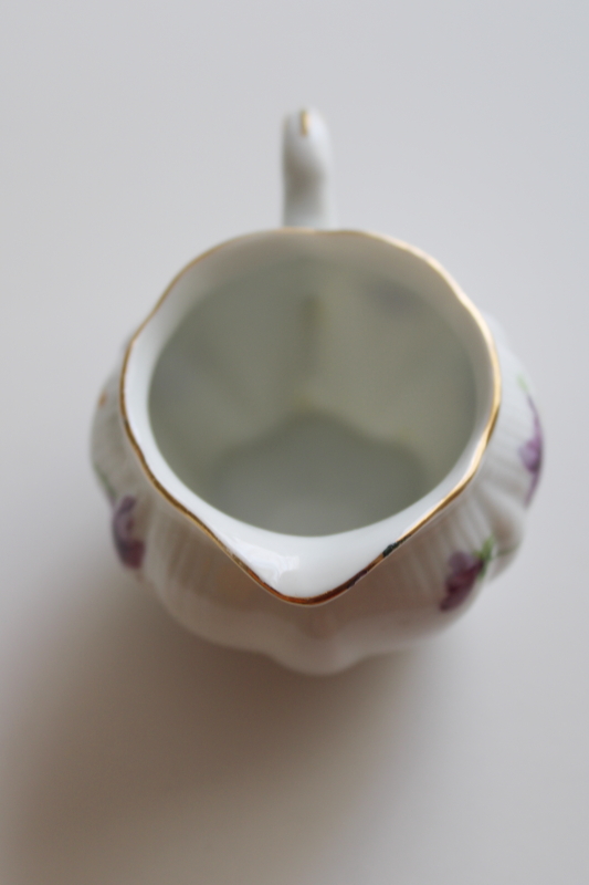 photo of Norcrest Japan vintage Sweet Violets individual creamer or mini pitcher vase #3