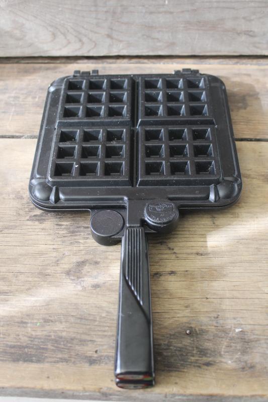 photo of Nordic Ware Belgian Waffler, vintage stove top waffle iron for large square waffles #5