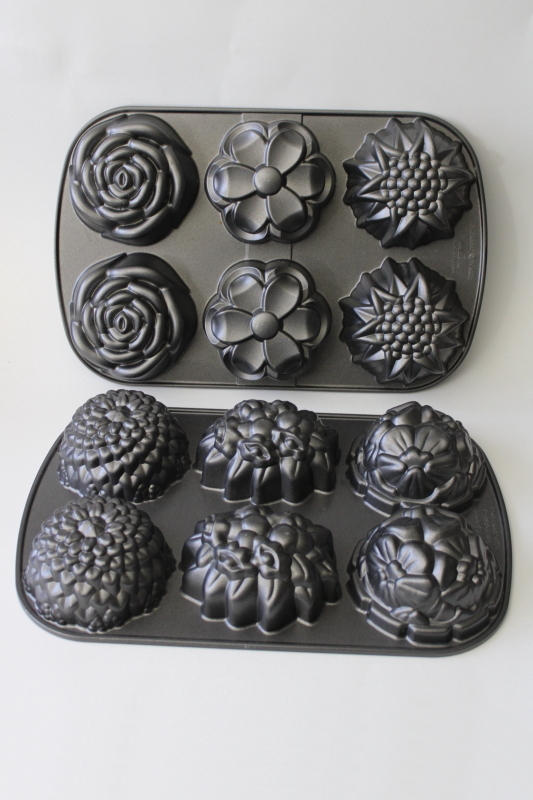 photo of Nordic Ware flowers cakelet pans, mini cakes different florals wedding or Motherâ€™s day #1