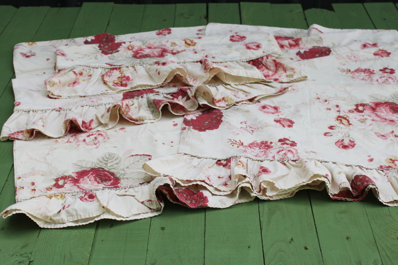 photo of Norfolk Rose floral print vintage Waverly Garden Room cotton poly pillowcases, lot of two pairs  #1