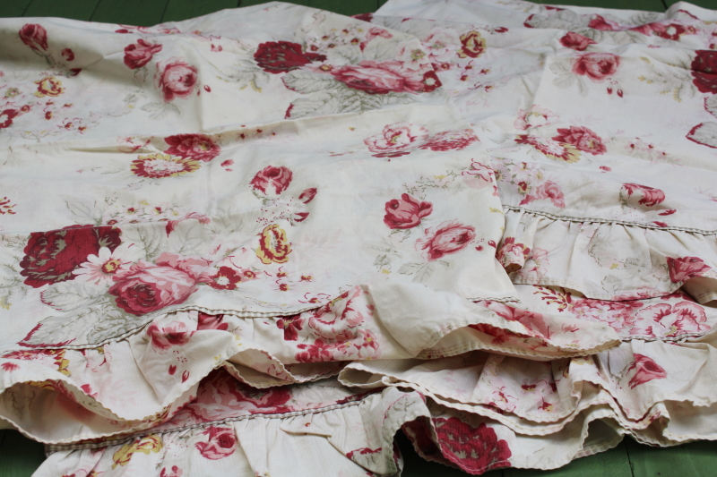photo of Norfolk Rose floral print vintage Waverly Garden Room cotton poly pillowcases, lot of two pairs  #5