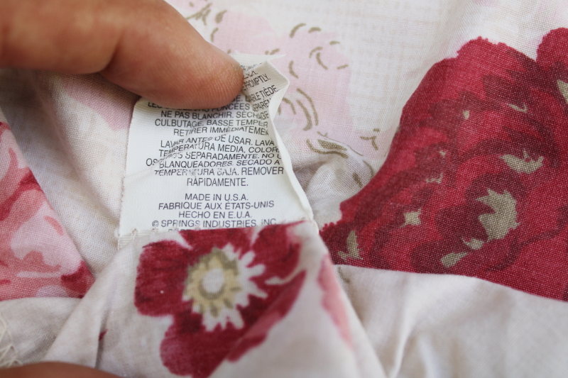 photo of Norfolk Rose floral print vintage Waverly Garden Room cotton poly pillowcases, lot of two pairs  #7