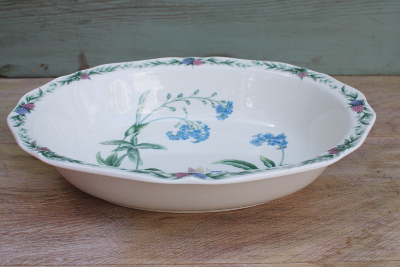 photo of Noritake Conservatory pattern china oval bowl, 90s vintage floral cottage chic #5