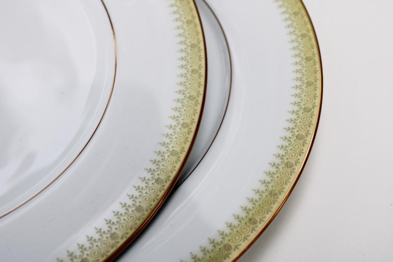 photo of Noritake Jennifer pattern china dinner plates, N backstamp mark 1970s vintage #2