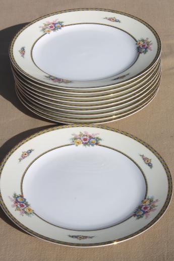 photo of Noritake Juanita set of 10 dinner plates, vintage M mark Noritake china #1