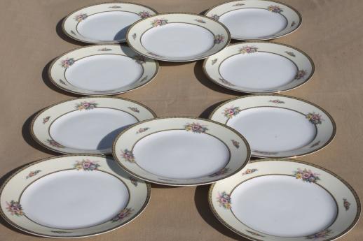 photo of Noritake Juanita set of 10 dinner plates, vintage M mark Noritake china #2