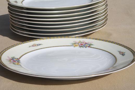 photo of Noritake Juanita set of 10 dinner plates, vintage M mark Noritake china #4