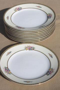 catalog photo of Noritake Juanita set of 10 dinner plates, vintage M mark Noritake china