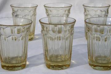 catalog photo of Noritake Provincial honey yellow glass flat tumblers, set of 6 glasses