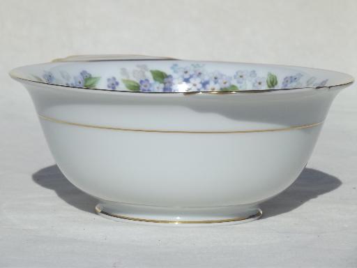 photo of Noritake Ramona china cereal or sauce bowl w/ tiny blue & white flowers #2