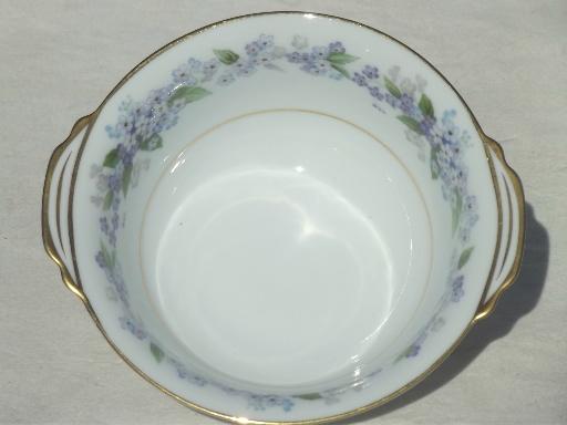 photo of Noritake Ramona china cereal or sauce bowl w/ tiny blue & white flowers #3