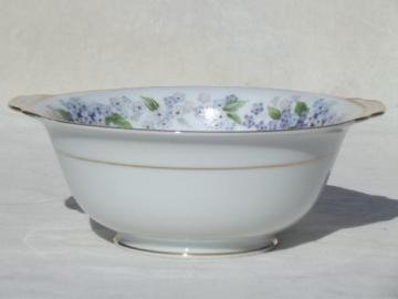 catalog photo of Noritake Ramona china cereal or sauce bowl w/ tiny blue & white flowers