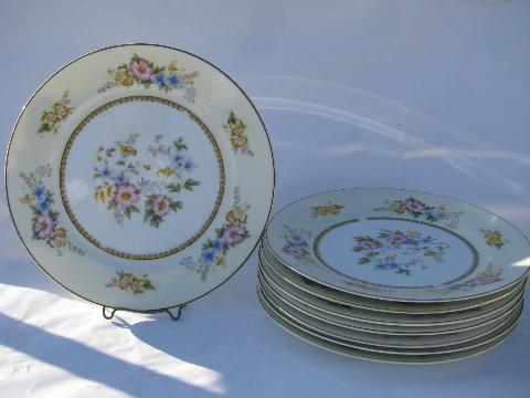 photo of Noritake Wildfleur vintage china dinner plates, old M mark, set of 8 #1