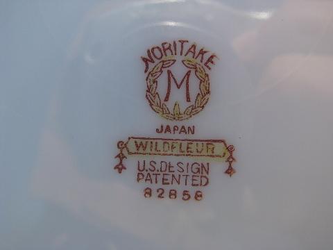 photo of Noritake Wildfleur vintage china dinner plates, old M mark, set of 8 #3