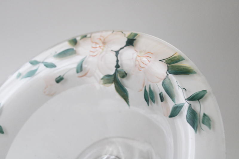 photo of Noritake azalea floral vintage hand painted glass comport bowl made to match china set #3