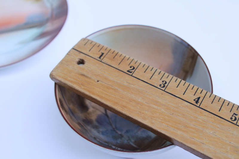 photo of Noritake hand painted china mayo bowl or sauce dish w/ plate & tiny ladle, vintage Japan #4