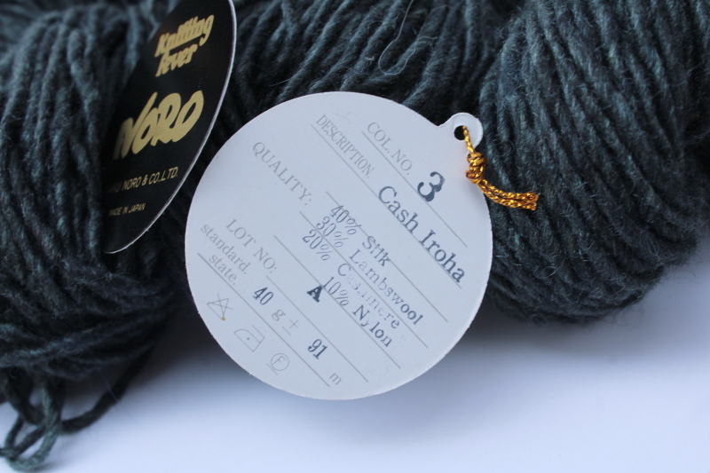 photo of Noro Cash Iroha silk lambswool cashmere yarn dark slate grey, 320 grams eight hanks hand dyed yarn  #2