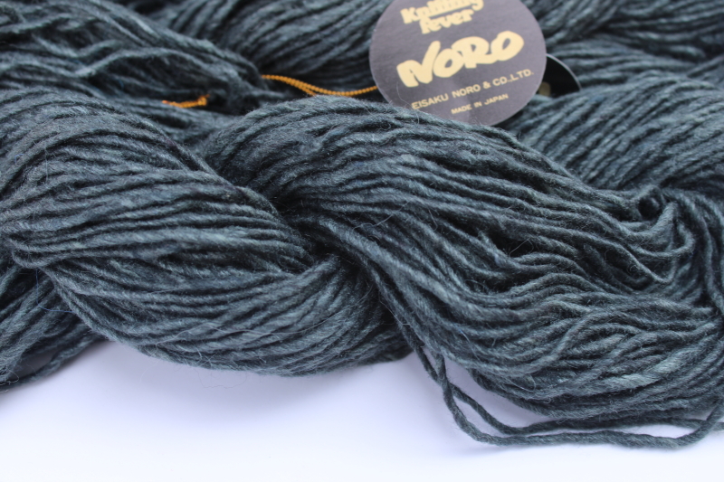 photo of Noro Cash Iroha silk lambswool cashmere yarn dark slate grey, 320 grams eight hanks hand dyed yarn  #4