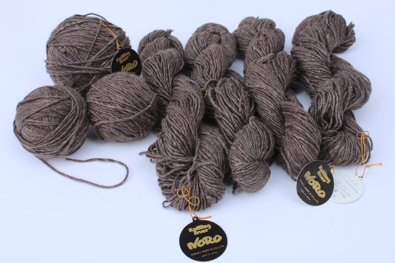 photo of Noro Cash Iroha silk lambswool cashmere yarn deep heather brown, 320 grams eight hanks hand dyed yarn  #1