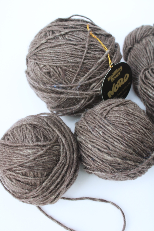 photo of Noro Cash Iroha silk lambswool cashmere yarn deep heather brown, 320 grams eight hanks hand dyed yarn  #4