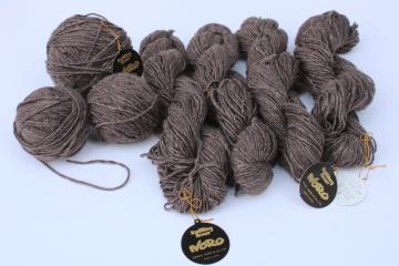 catalog photo of Noro Cash Iroha silk lambswool cashmere yarn deep heather brown, 320 grams eight hanks hand dyed yarn 