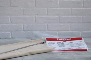 catalog photo of Norpro pie crust pastry frame w/ cotton cloth sock style rolling pin cover