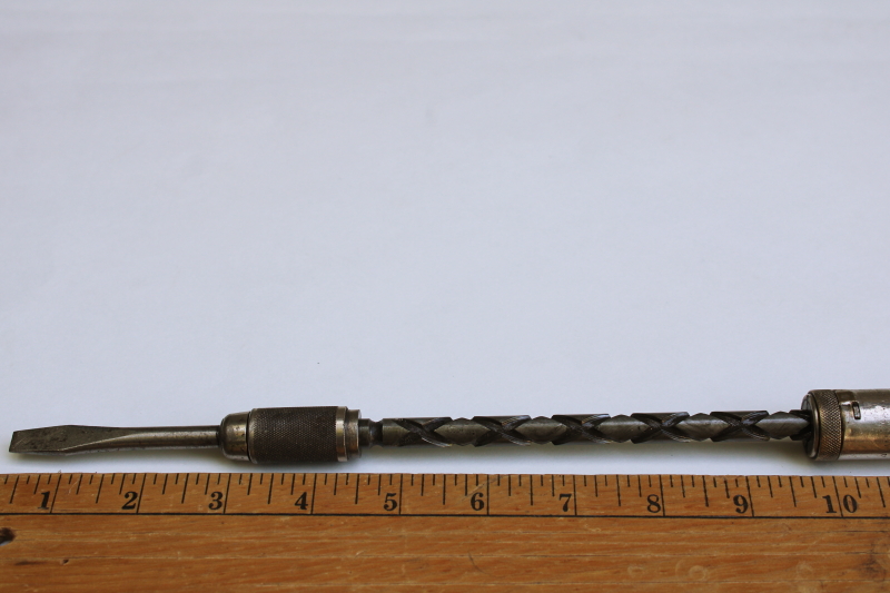 photo of North Bros Yankee screwdriver Number 130A , 1920s vintage hand tool w/ nice old engraved name, patents  #8