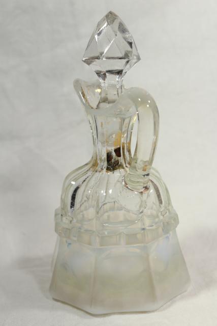 photo of Northwood Regal opalescent glass cruet bottle, antique vintage EAPG #3